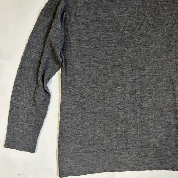J Jill Italian Merino Wool V Neck Long Sleeve Sweater Gray Womens size L casual - Picture 11 of 11